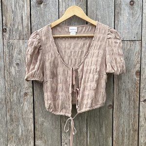 COPY - Find Me Now Gingham Tie Front Top size M